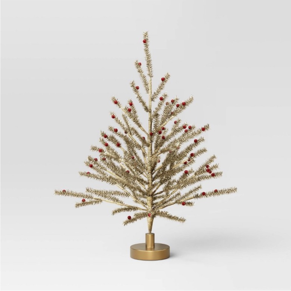 24” Tinsel Christmas Tree Gold - Threshold